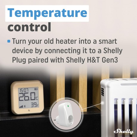 Shelly - Plus HT Gen3 Smart Temperature and Humidity Sensor, Wi-Fi, Mocca