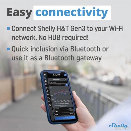 Shelly - Plus HT Gen3 Smart Temperature and Humidity Sensor, Wi-Fi, Mocca