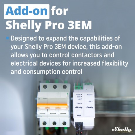 Shelly - Pro 3EM Switch Add-On - Expand Your Control with 2A Potential-Free Relay
