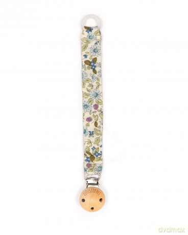 Smallstuff - Fabric dummychain Soft Blue/ Green Flower