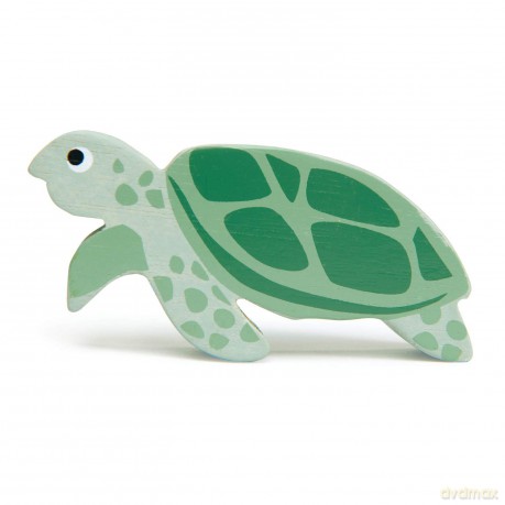 Tender Leaf - Display Shelf with 10 Wooden Animals - Ocean - (TL8479) [FIGURKA]