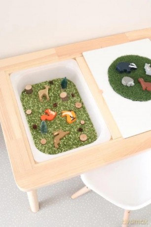 Tender Leaf - Display Shelf with 8 Wooden Animals - Woodlands - (TL8470) [FIGURKA]