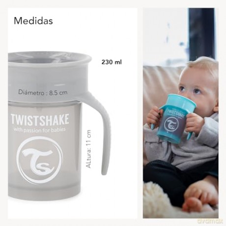 Twistshake - 360 Cup 6+m Pastel Grey