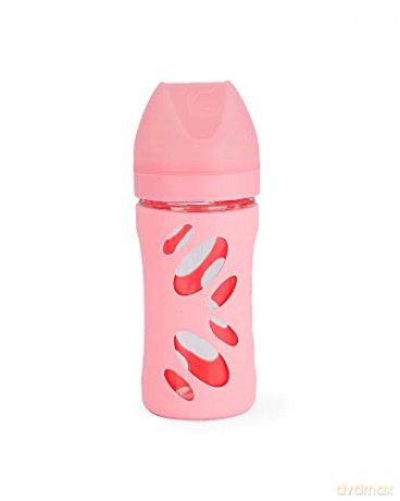 Twistshake - Anti-Colic Glass Bottle Pastel Pink 260 ml