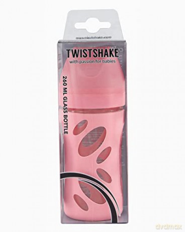 Twistshake - Anti-Colic Glass Bottle Pastel Pink 260 ml