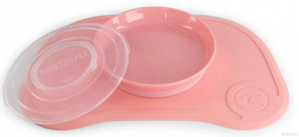 Twistshake - Click Mat + Plate 6+m Pastel Pink