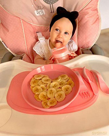 Twistshake - Click Mat + Plate 6+m Pastel Pink