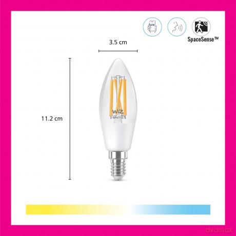 WiZ - C35 Clear Candle E14 Tunable White - Smart Home