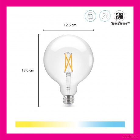 WiZ - G125 Clear globe E27 Tunable white