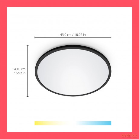 WiZ - Superslim Smart Ceiling Light - Black 22W
