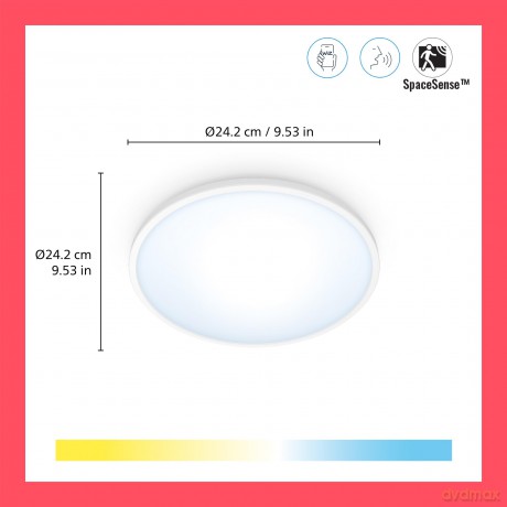 WIZ - SuperSlim WiZ Ceiling 14W W RD 27-65K TW