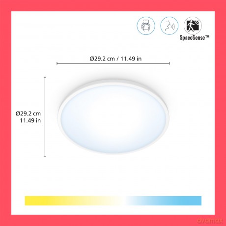 WIZ - SuperSlim WiZ Ceiling 16W W RD 27-65K TW