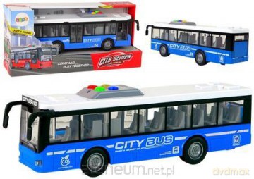 Autobus Na Baterie Światła Dźwięki Napęd Frykcyjny Niebieski 1:16