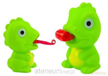 Dinozaur gumowy z wysuwanym językiem zielony 8cm [FIGURKA]