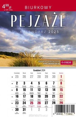 Kalendarz 2025 A5 biurkowy miesięczny Pejzaże [KALENDARZ]