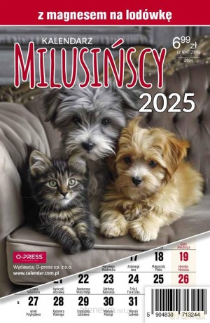 Kalendarz 2025 A5 Miesięczny Milusińscy z magnesem [KALENDARZ]