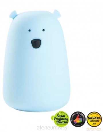 Miś duży lampka silikonowa niebieska