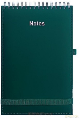Notes A5 Vivella na spirali z gumką zielony