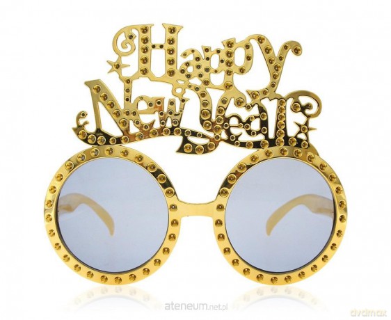 Okulary Happy New Year złote