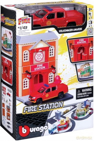 Str. Fire Bburago City Fire Station 1:43