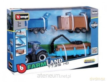 Tractor Gift Set + 3 trailers 10cm