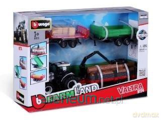 Tractor Gift Set Valtra + 3 trailers 10cm