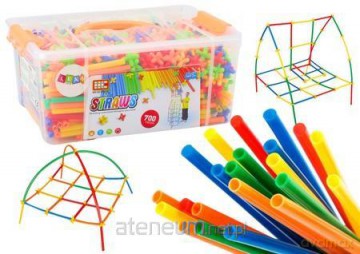 Zestaw słomek do konstrukcji 3D kolorowe 800el