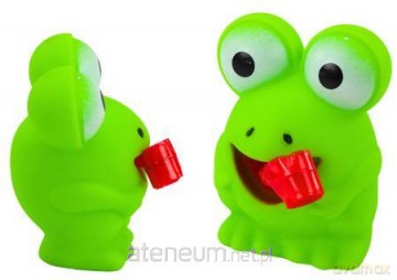 Żaba gumowa z wysuwanym językiem zielona 7cm [FIGURKA]