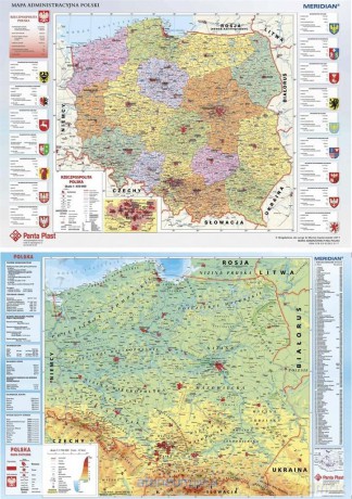 Podkład dwustronny z mapą Polski