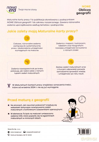 Nowa Geografia oblicza geografii cz. 1 maturalne karty pracy liceum i technikum zakres rozszerzony EDYCJA 2024 [KSIĄŻKA]