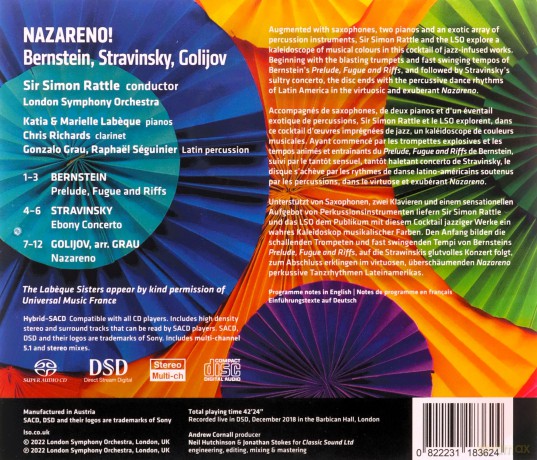 London Symphony Orchestra & Sir Simon Rattle & Katia & Marielle Labeque & Chris Richards: Nazareno! Bernstein. Stravinsky. Golijov [CD]