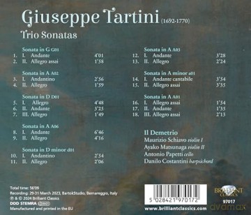 Il Demetrio/Maurizio Schiavo: Tartini: Trio Sonatas [CD]