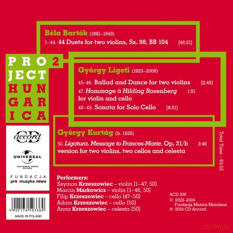 Krzeszowiec/Markowicz: Project Hungarica 2 (digipack) [CD]
