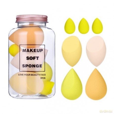 ECARLA Zestaw Gąbek do makijażu Rose Cream Duo (GBO6ZO) 1op.-7szt