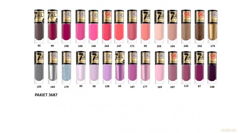 EVELINE Zestaw 3687 Lakier do paznokci Gel Laque Lato mix 48/48