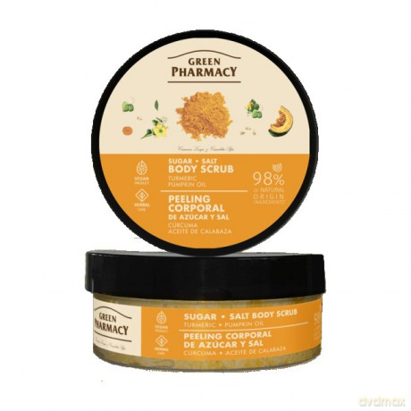 GREEN PHARMACY Multi Peeling cukrowy do ciała Kurkuma + Olejek dyniowy 200 ml