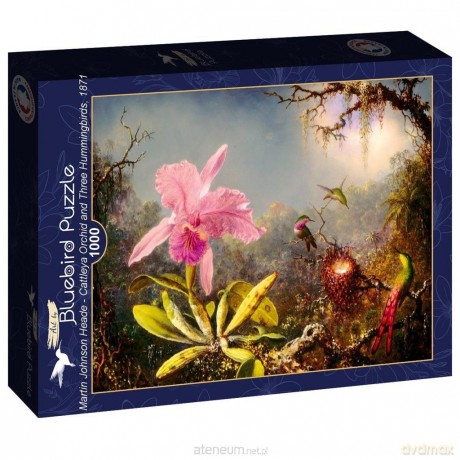 BLUEBIRD 1000 el. Orchidea i trzy kolibry, Heade 1871 [PUZZLE]