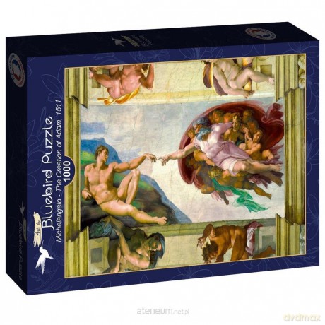 BLUEBIRD 1000 el. Stworzenie Adama, Michał Anioł 1511 [PUZZLE]