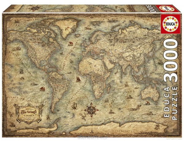 EDUCA 3000 el. Mapa świata [PUZZLE]
