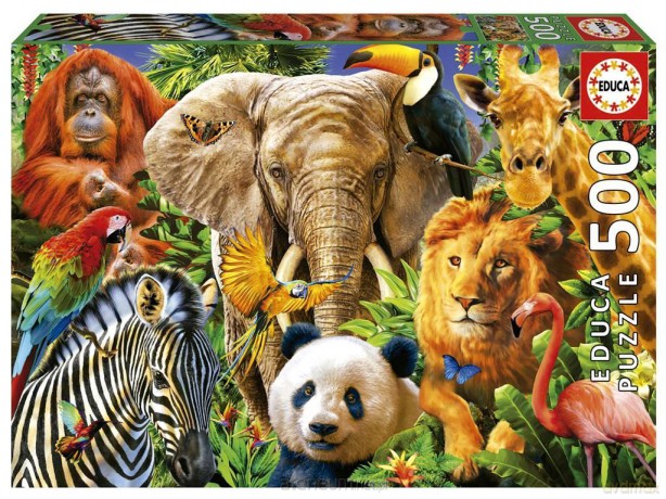 EDUCA 500 el. Dzikie zwierzęta [PUZZLE]