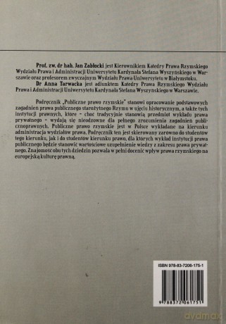 Publiczne prawo rzymskie - Zabłocki Jan, Tarwacka Anna [KSIĄŻKA]