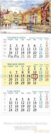 Kalendarz 2025 trójdzielny Akwarela [KALENDARZ]