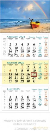 Kalendarz 2025 trójdzielny Bałtyk [KALENDARZ]