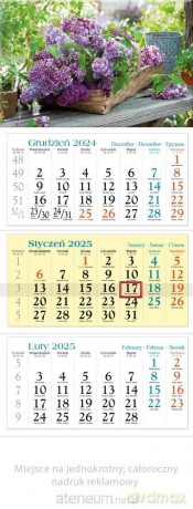 Kalendarz 2025 trójdzielny Bez [KALENDARZ]