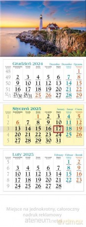 Kalendarz 2025 trójdzielny Latarnia [KALENDARZ]