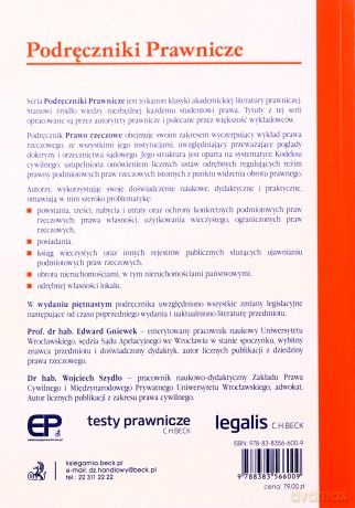 Prawo rzeczowe z testami online w.15 - Edward Gniewek, Wojciech Szydło [KSIĄŻKA]