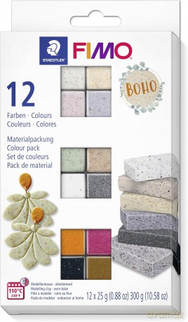 Zestaw Fimo Effect Boho 12 kostek 25g