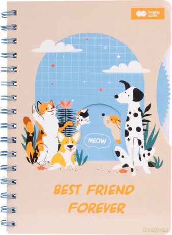 Notes A5 na spirali CAT&DOG z okienkiem 80 ark.