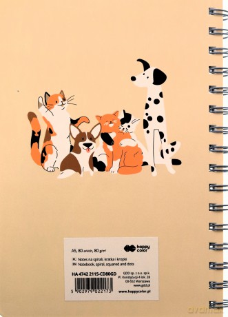 Notes A5 na spirali CAT&DOG z okienkiem 80 ark.