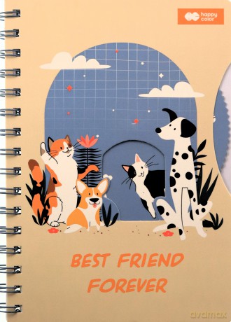 Notes A5 na spirali CAT&DOG z okienkiem 80 ark.